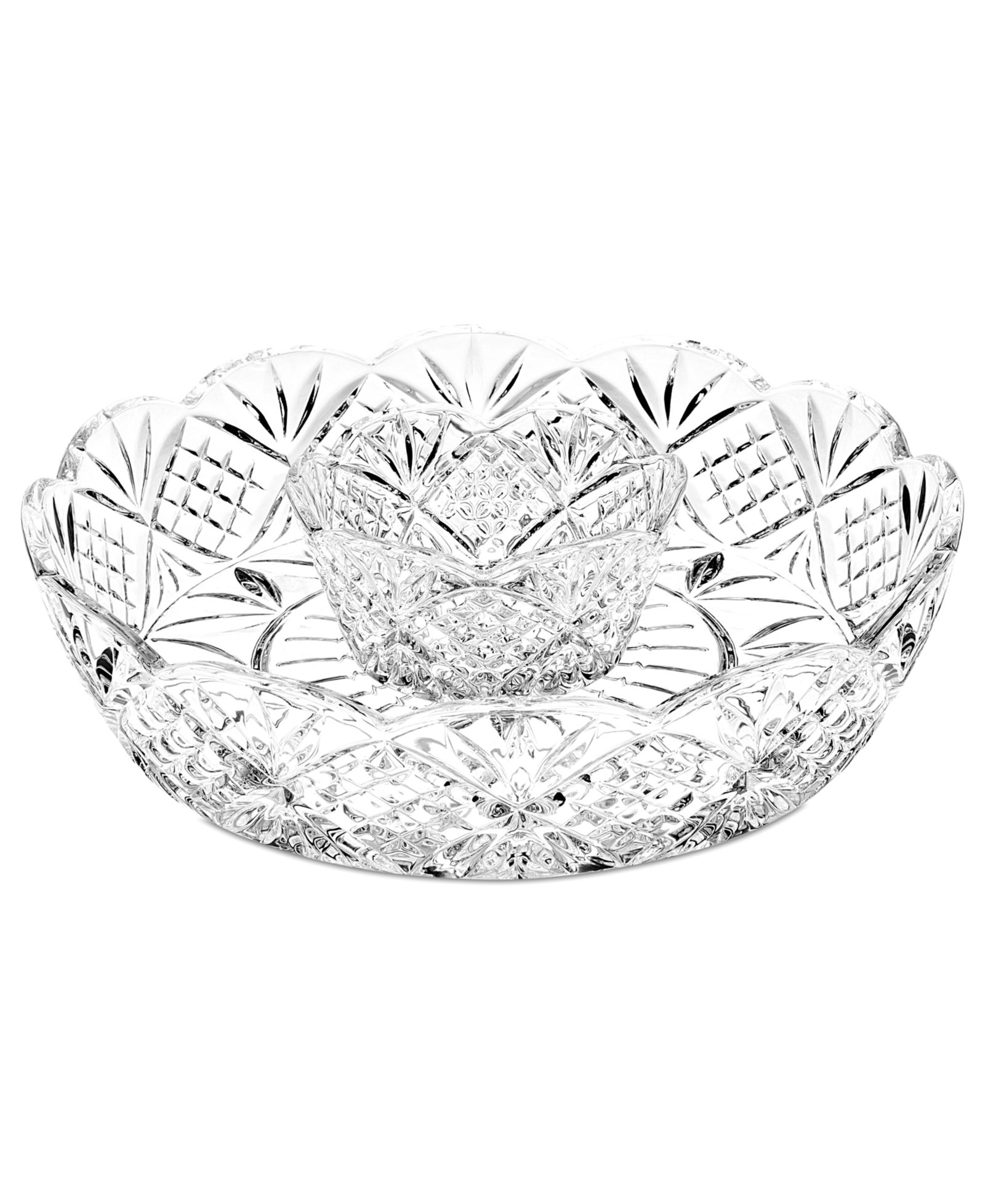 Godinger Dublin Crystal Scalloped Large Chip-n-Dip