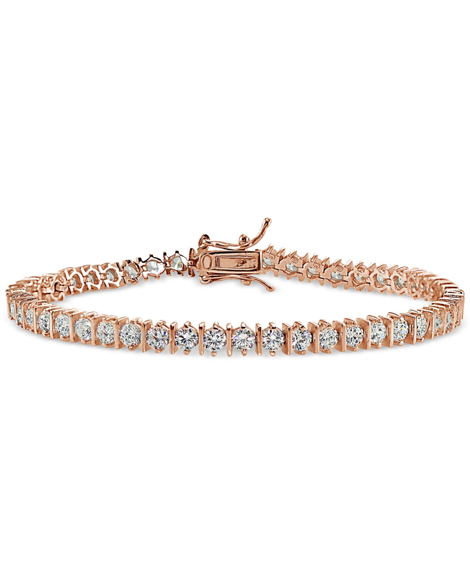 Giani Bernini, браслет Tennis с цирконием в коробке, покрытие 18k Rose Gold или 18k Yellow Gold на стерлинговом серебре