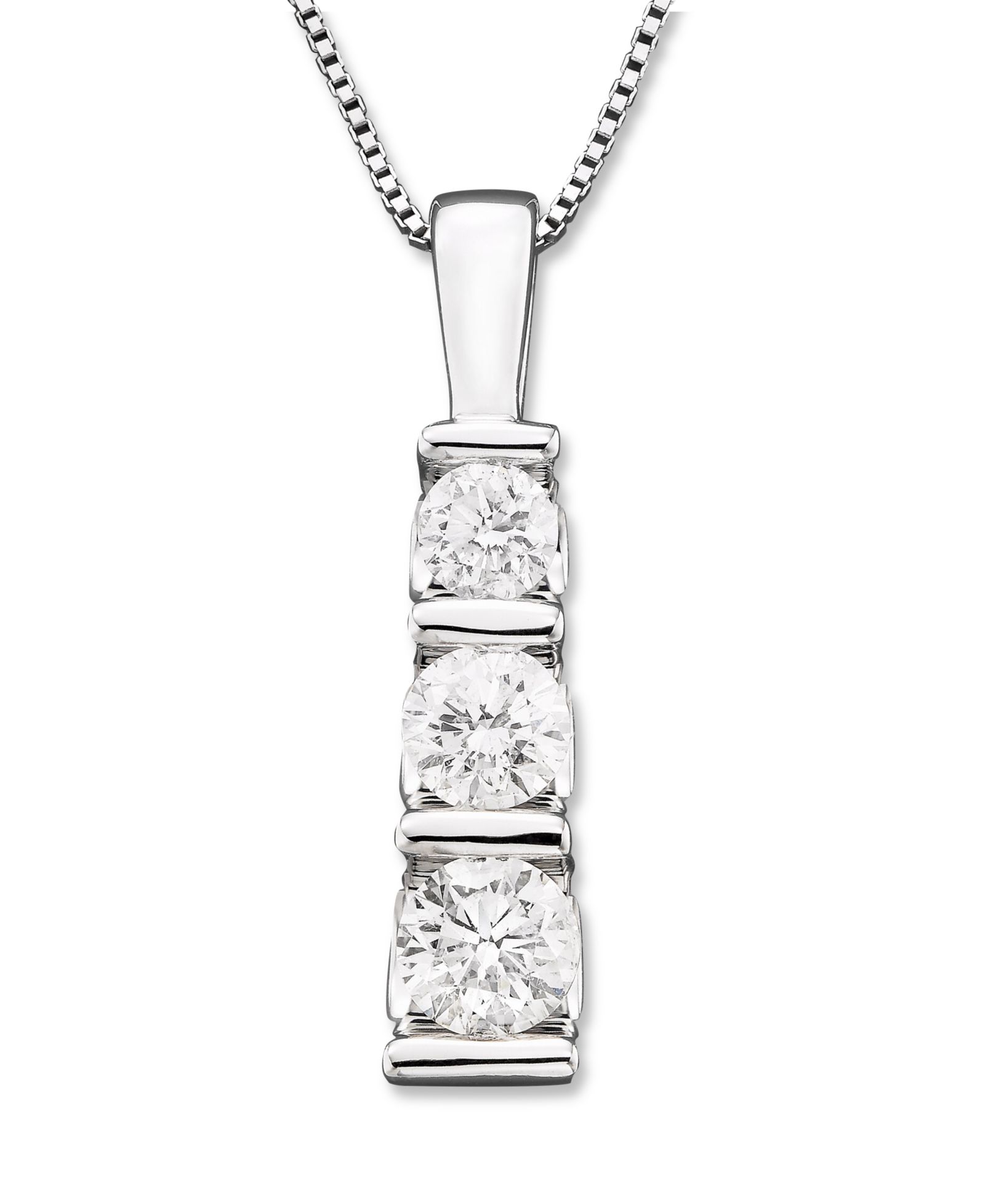 Подвеска с бриллиантами Three-Stone в 14k White Gold (1/2 ct. t.w.)