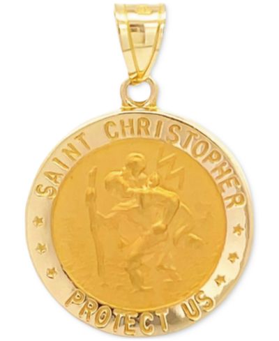 Saint Christopher Medal Pendant in 14k Yellow Gold