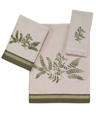 Хлопковое полотенце для рук Avanti Greenwood Leafy Ferns Embroidered, 11" x 18"