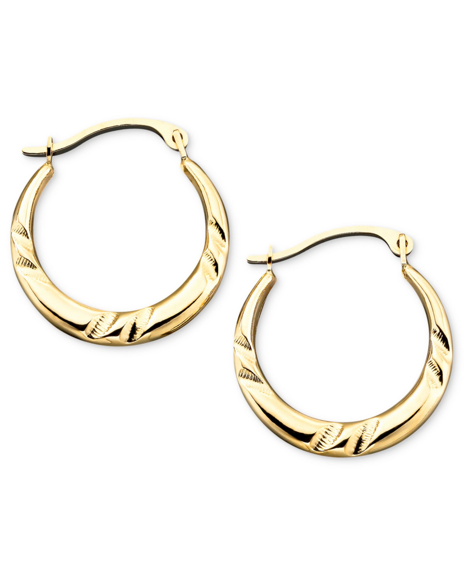 Серьги-кольца 10k Gold Small Polished Pinched