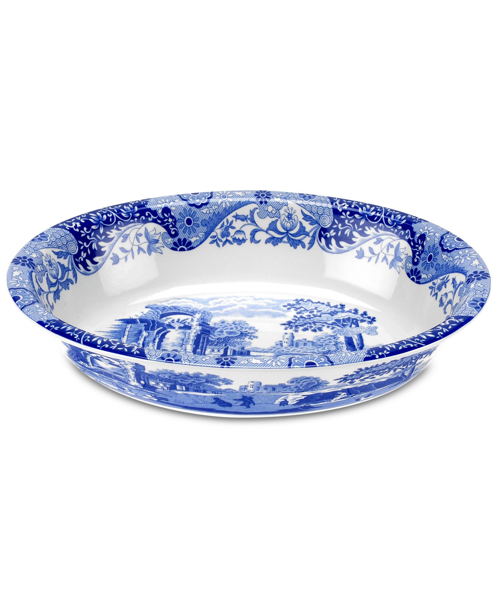Овальное блюдо Spode Blue Italian с каймой