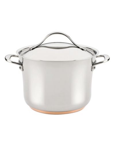 Anolon Nouvelle Copper Stainless Steel 6.5-Qt. Stockpot with Lid, Macy's Exclusive
