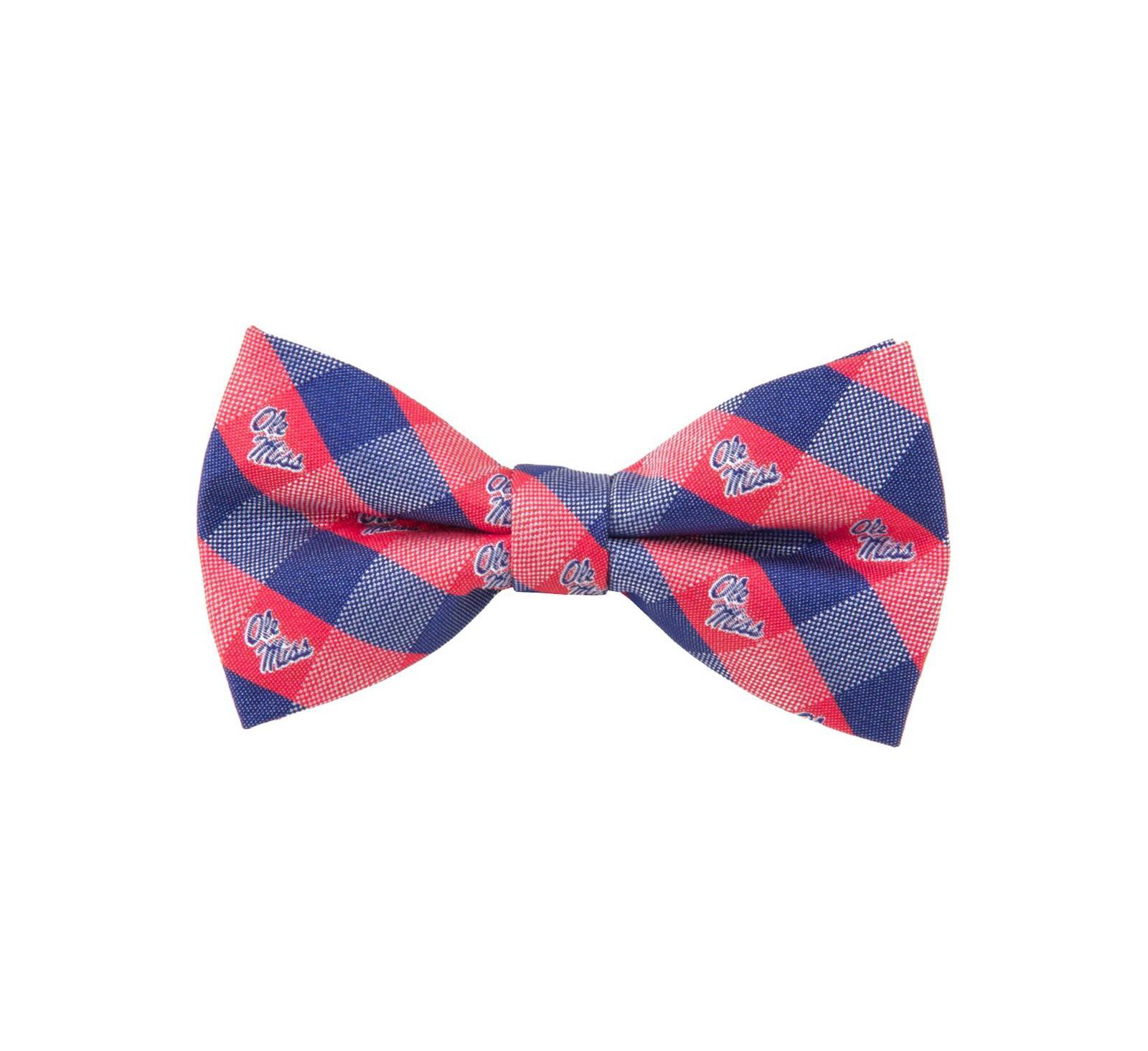 Men's Navy Ole Miss Rebels Check Bow Tie