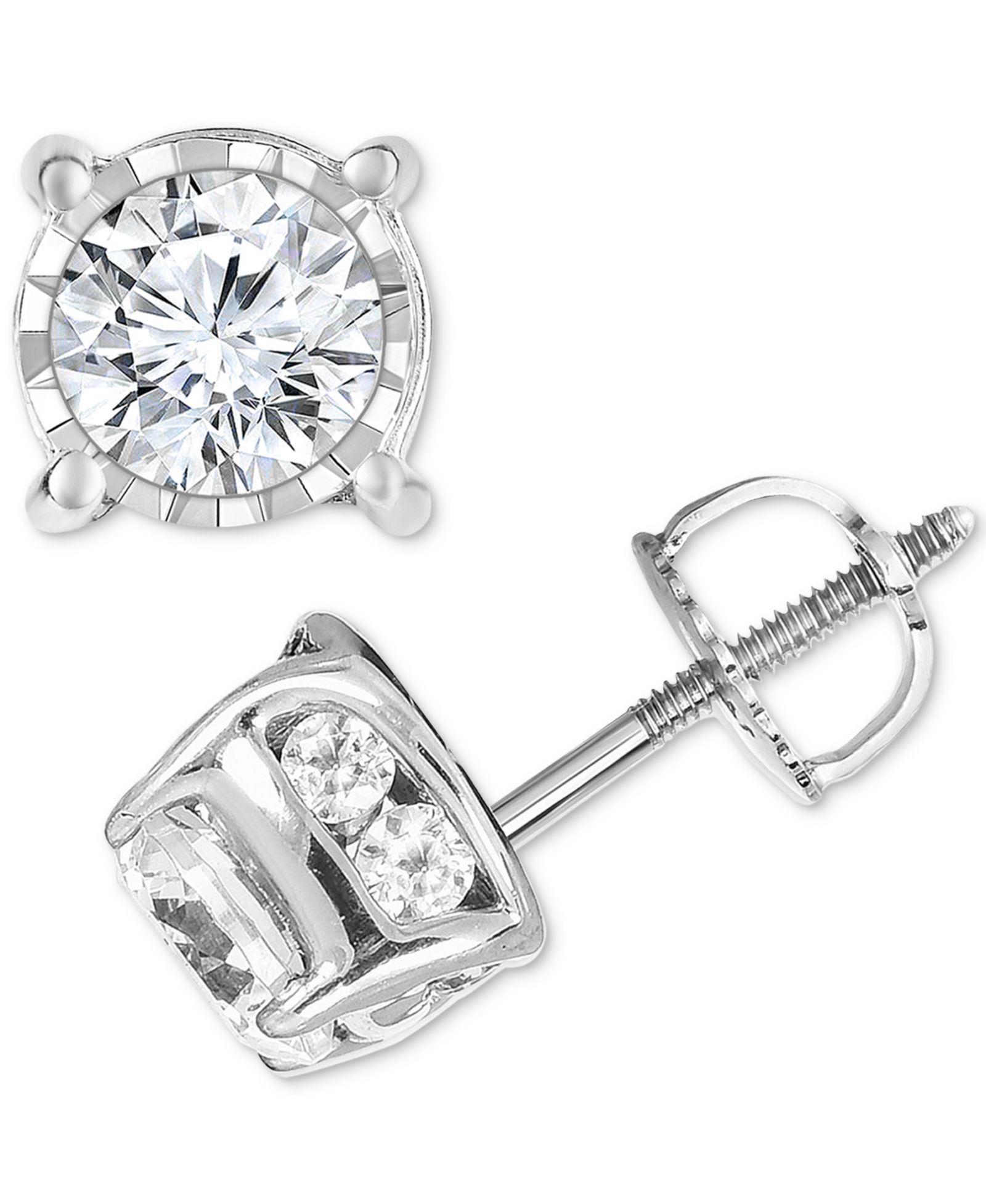 Macy's TruMiracle® Diamond Spiral серьги-гвоздики 1-1/4 ct. t.w. 14k Gold, Rose Gold или White Gold