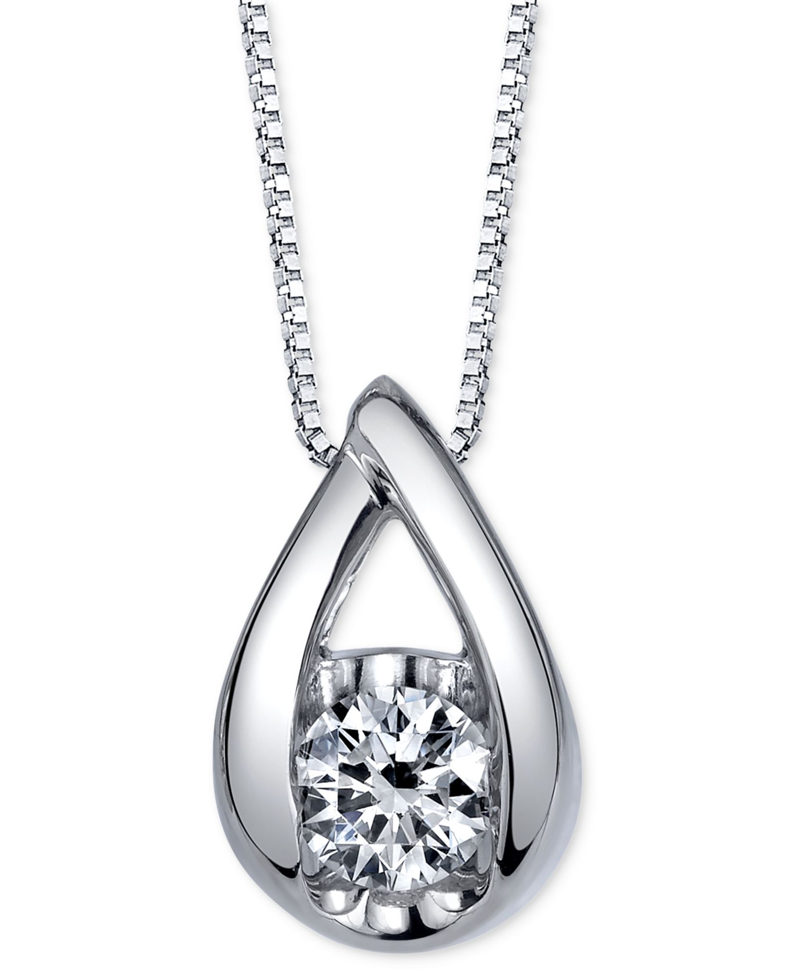Sirena кулон-подвеска Diamond Teardrop (1/5 ct. t.w.) в 14k белом золоте