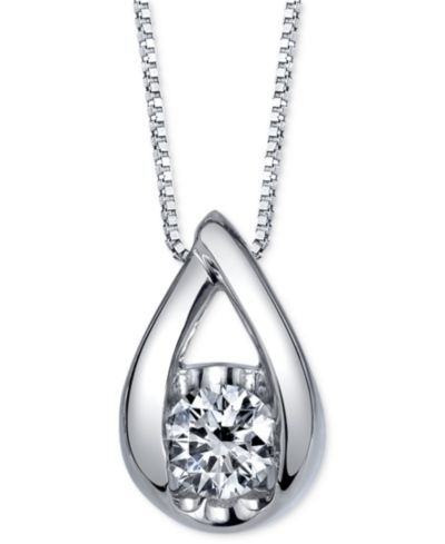 Sirena кулон-подвеска Diamond Teardrop (1/5 ct. t.w.) в 14k белом золоте