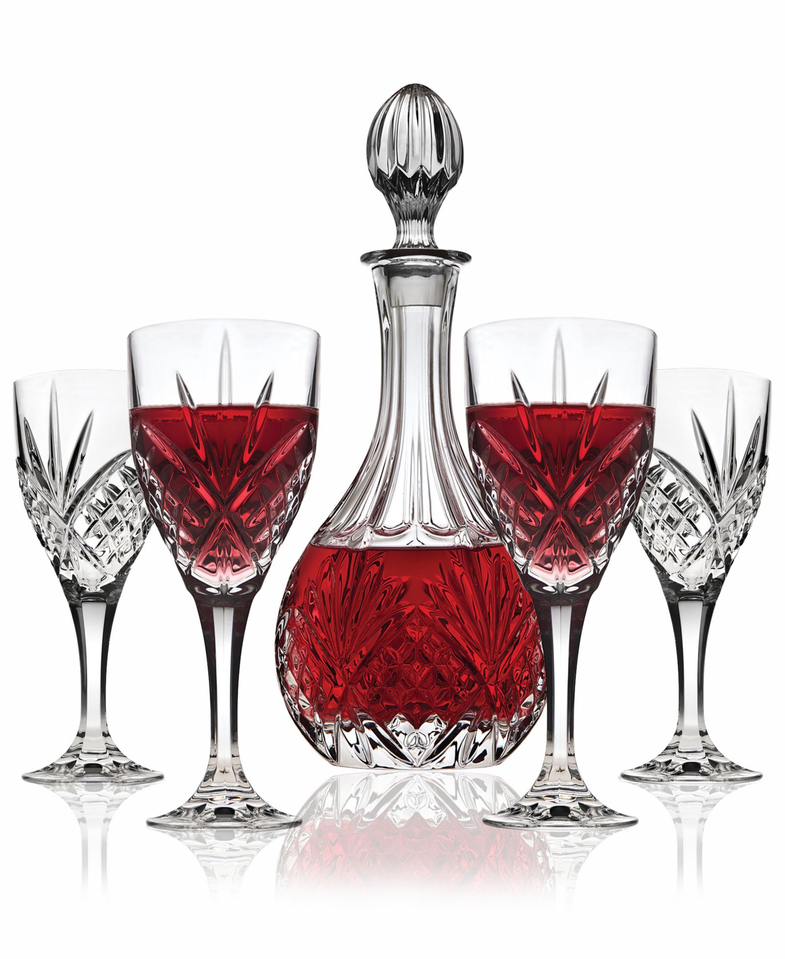 Godinger Dublin Crystal 5 Piece Wine Decanter & Goblet Set