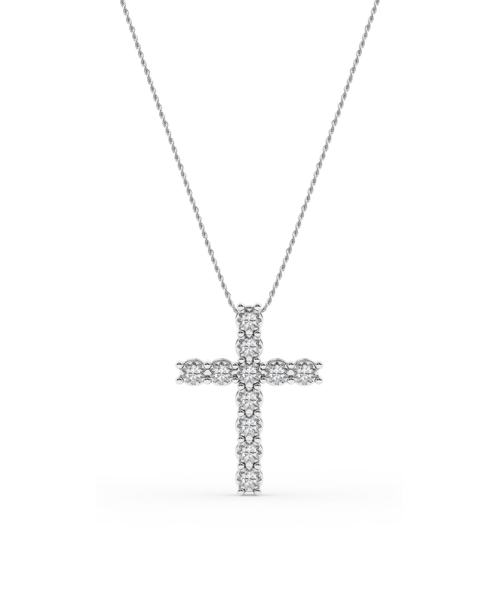 Diamond Cross Pendant Necklace (1/4 ct. t.w.) in Sterling Silver