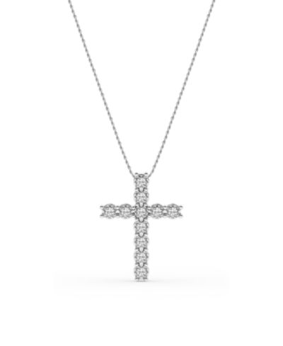 Diamond Cross Pendant Necklace (1/4 ct. t.w.) in Sterling Silver