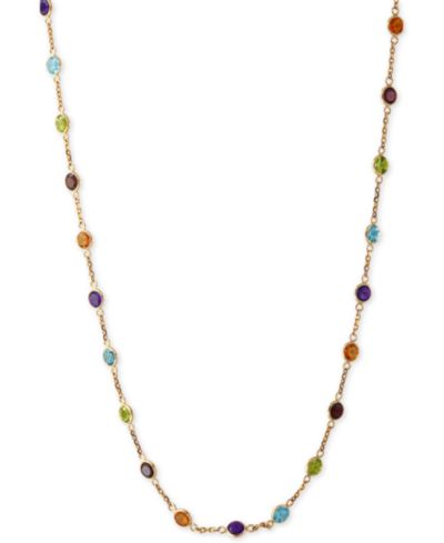 EFFY® Mosaic Collection Multi-Gemstone Link Collar Necklace (9 ct. t.w.) in 14k Gold. (Also available in 14k Rose Gold)