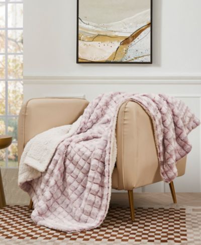 Royal Luxe Reversible Micromink to Faux-Sherpa Tie-Dye Throw, 50" x 60", Exclusively at Macy’s