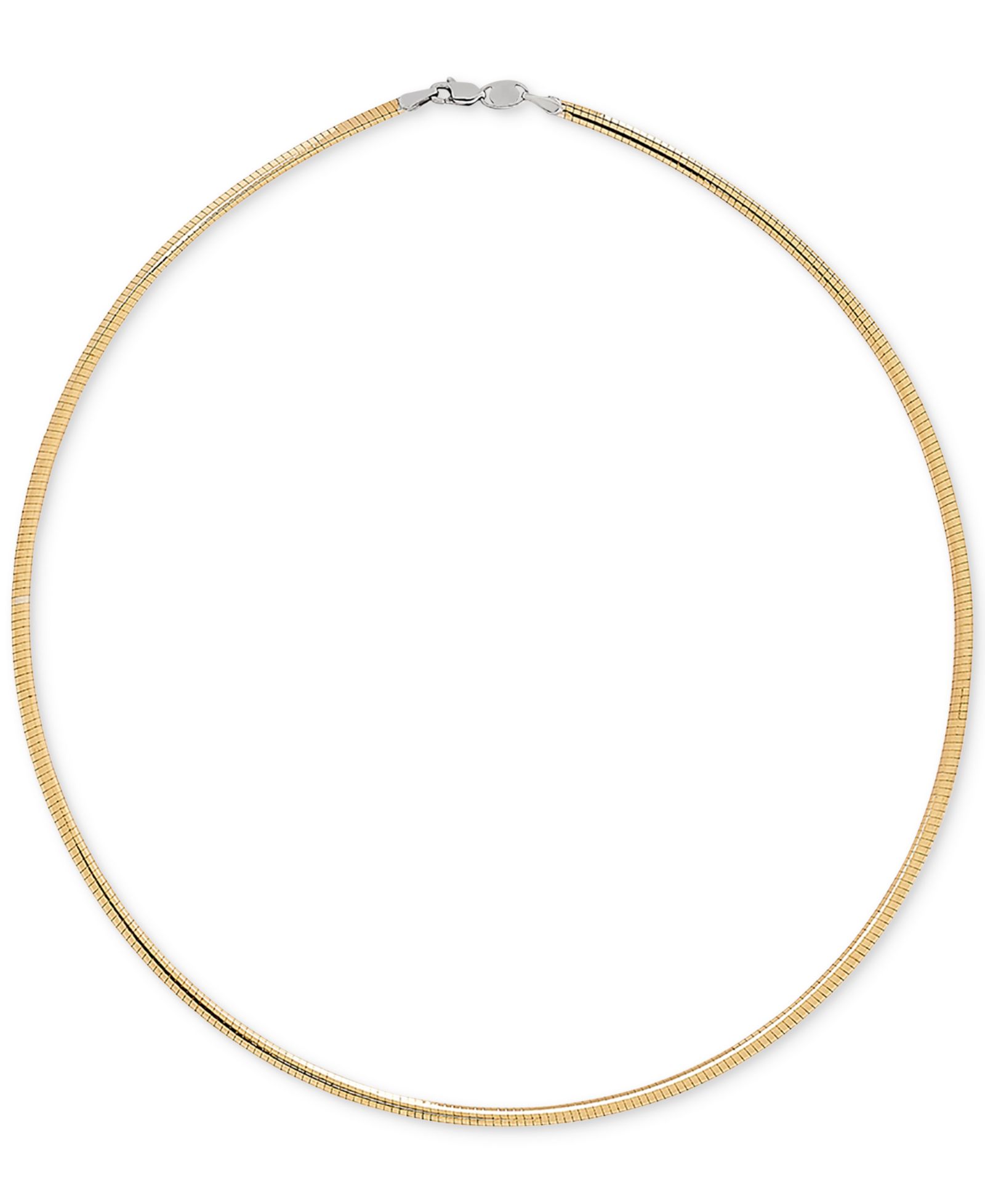 Колье Omega 14k Gold over Sterling Silver and Sterling Silver 17" Reversible Lightweight