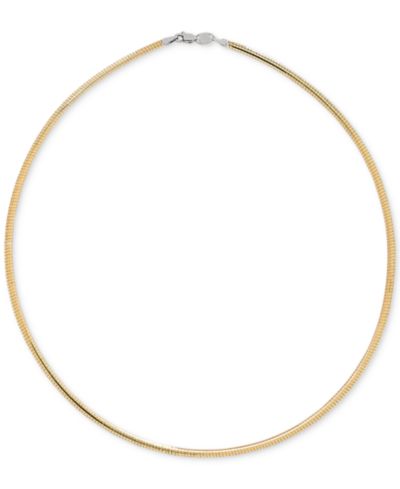 Колье Omega 14k Gold over Sterling Silver and Sterling Silver 17" Reversible Lightweight