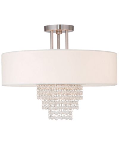 Livex Carlisle 18'' Brushed Nickel Semi Flush