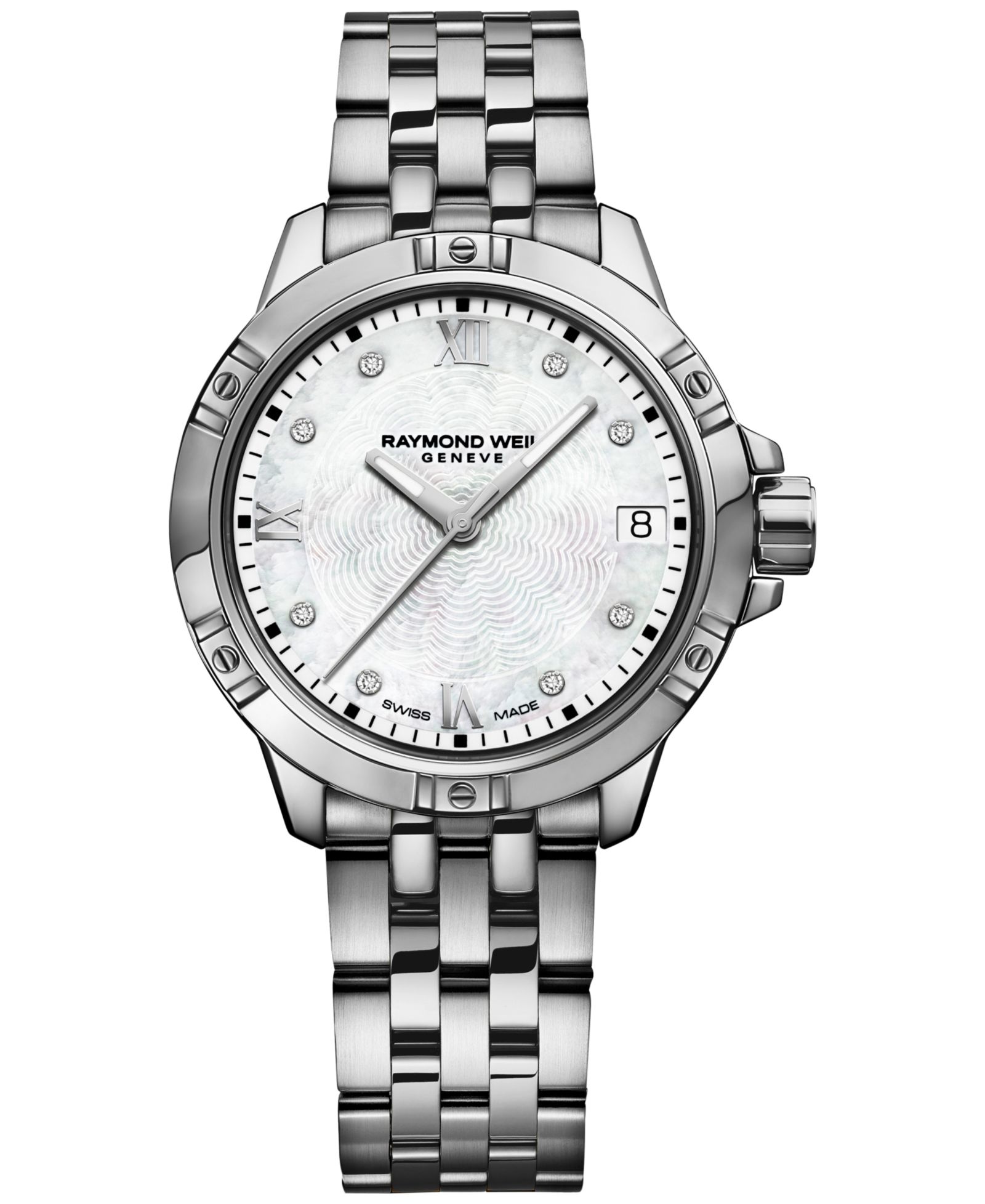 Женские наручные часы Raymond Weil Swiss Tango Diamond-Accent Stainless Steel, 30mm