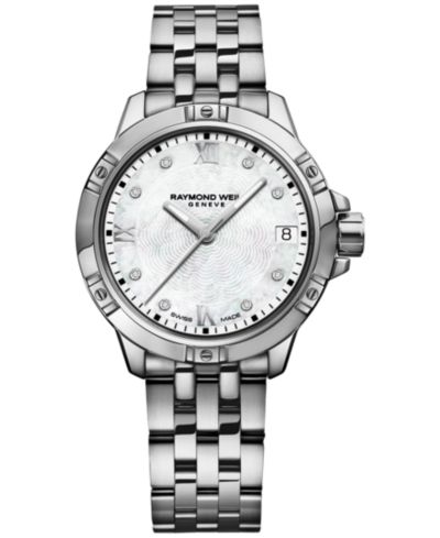 Женские наручные часы Raymond Weil Swiss Tango Diamond-Accent Stainless Steel, 30mm