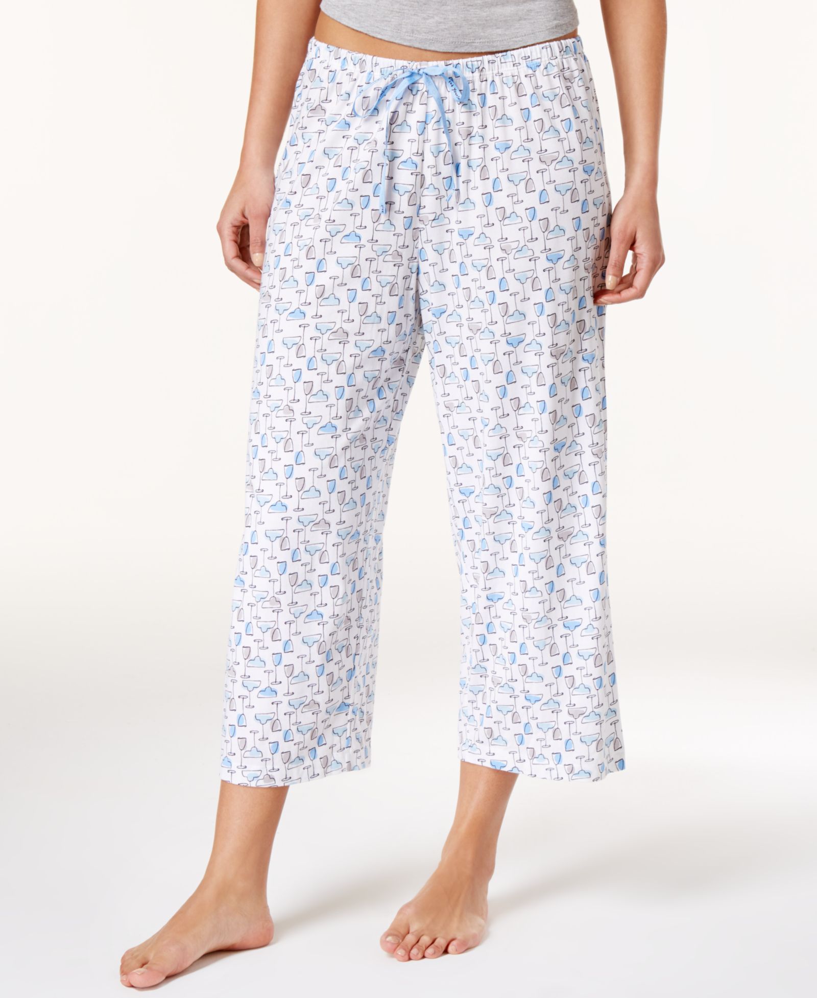 HUE® Women's Sleepwell Printed Knit Capri Pajama Pant Made with Temperature Regulating Technology