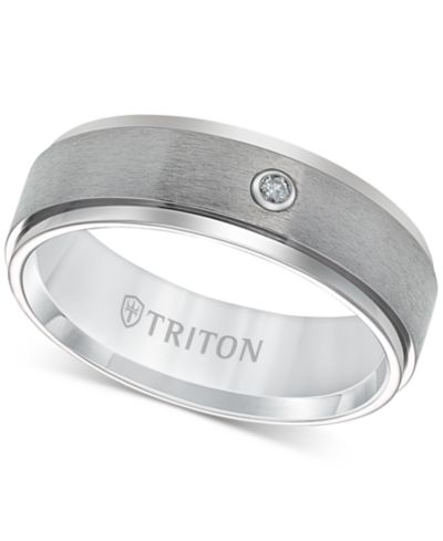 Мужское титановое кольцо Triton с бриллиантовым акцентом 7mm