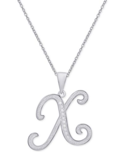 Подвеска Initial Pendant Necklace в серебряном, золотом и розовом золоте с бриллиантовым акцентом, 18"