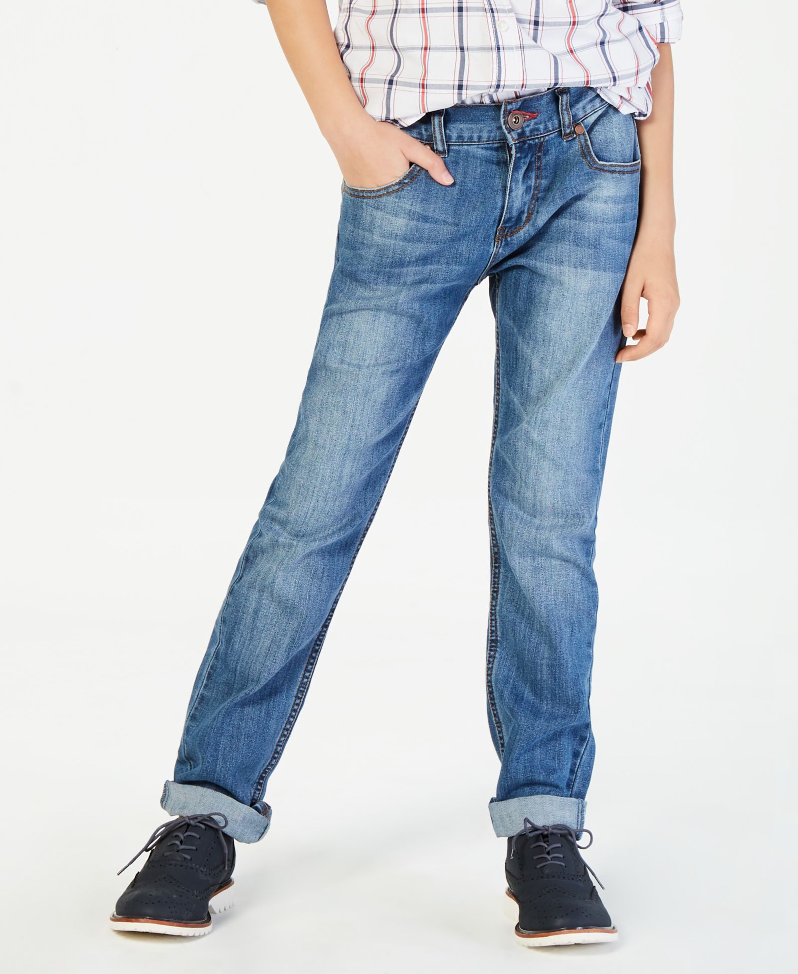 Tommy Hilfiger Boys' 8-20 Straight-Fit Stone Blue Jeans