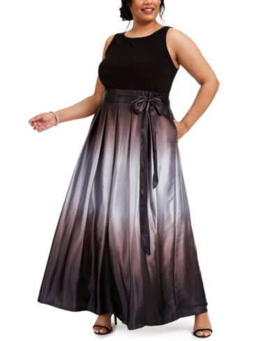 SL Fashions Plus Size Ombre A-Line Gown