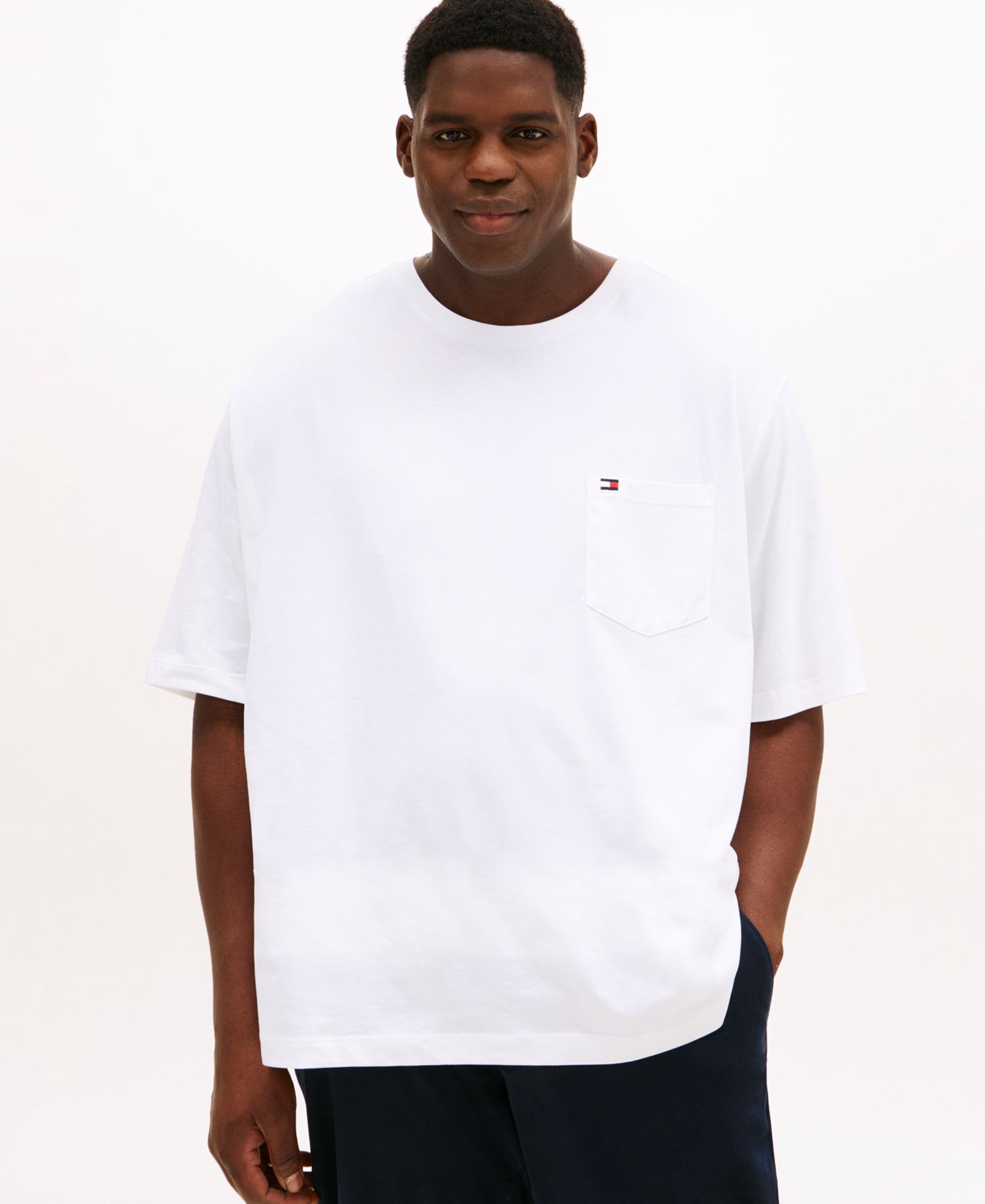 Tommy Hilfiger Men's Big & Tall Tommy Crew Neck Pocket T-Shirt