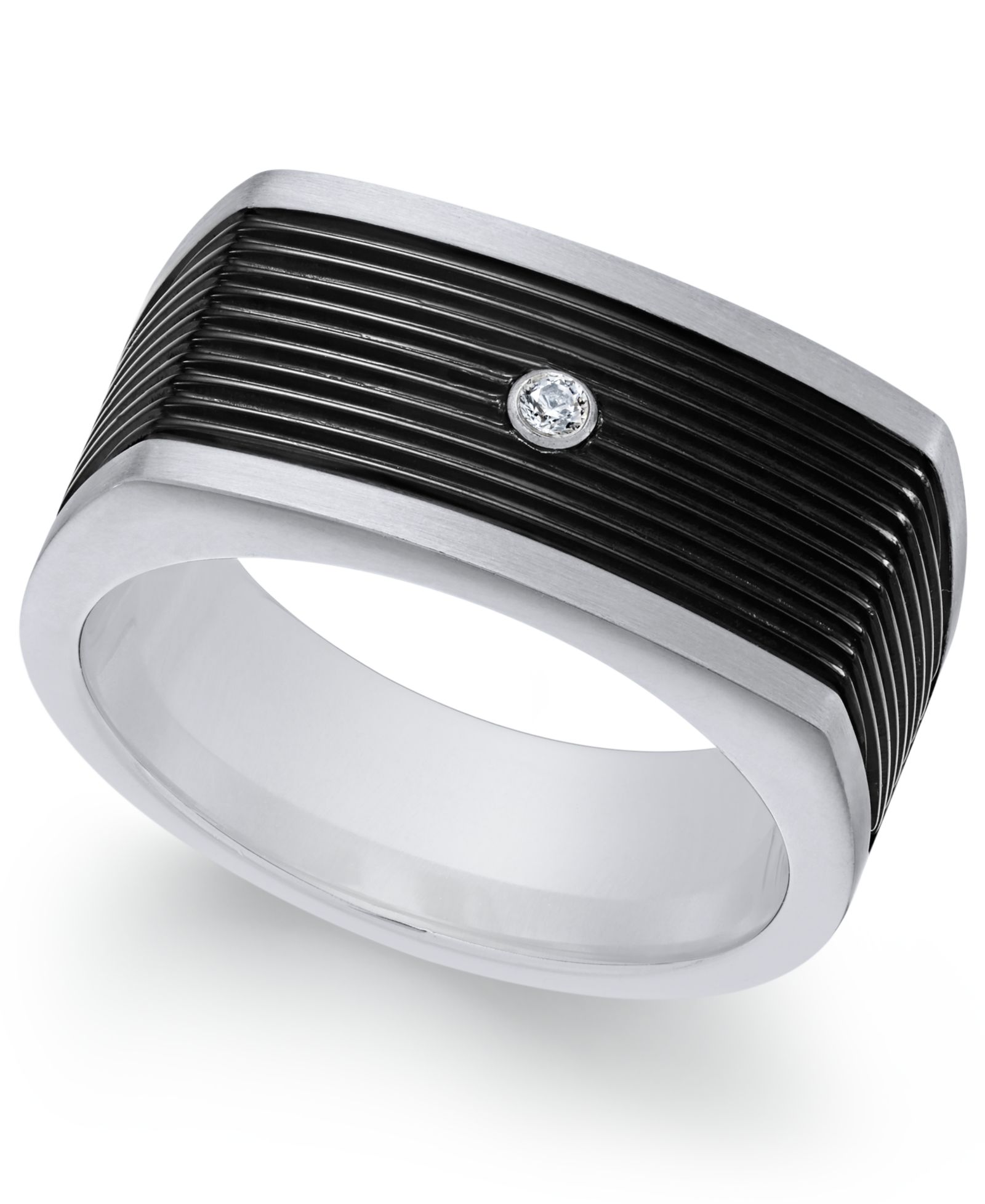 Sutton by Rhona Sutton Men's Two-Tone Cubic Zirconia Ring