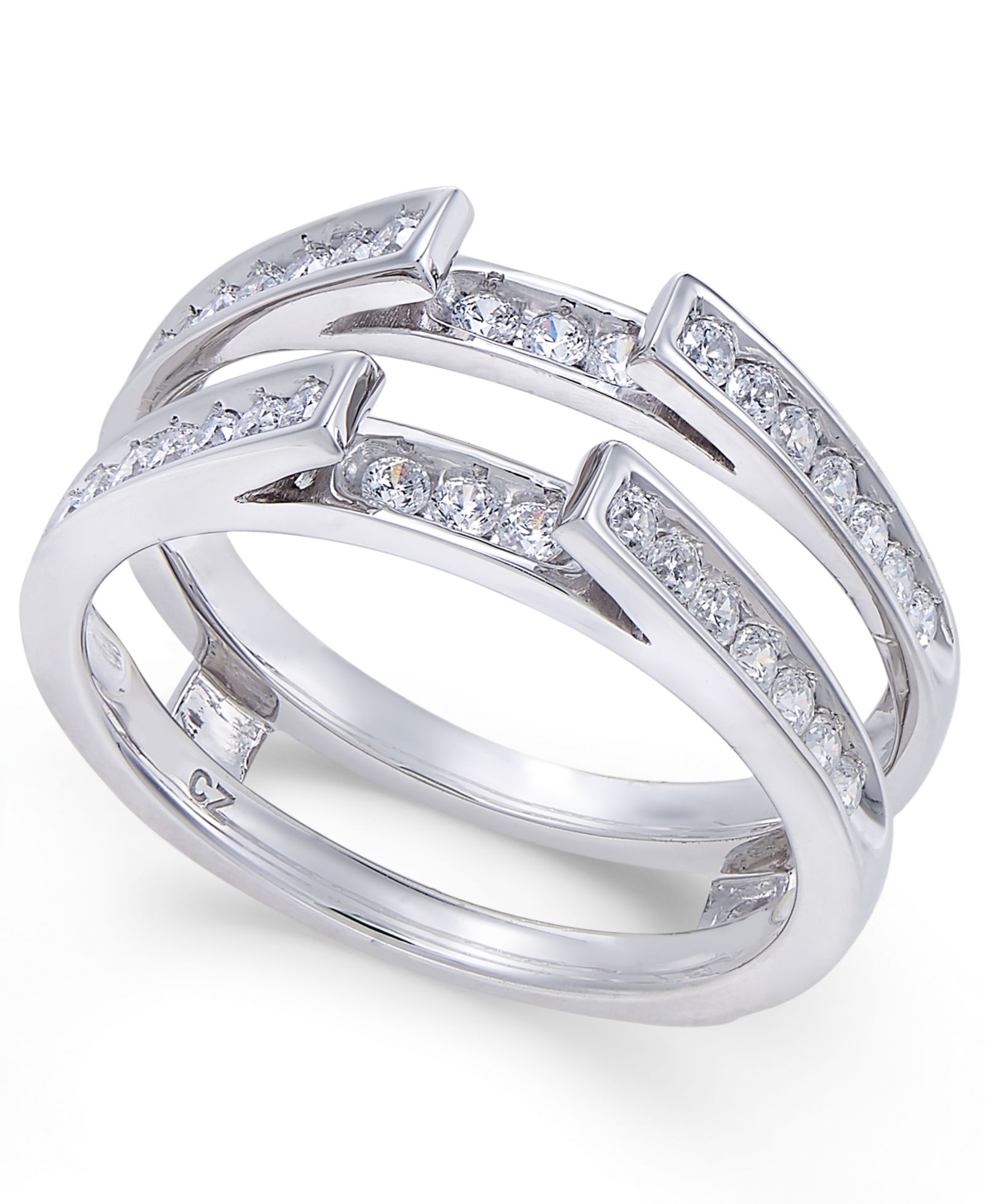 Кольцо-дополнитель Diamond Channel-Set Solitaire Enhancer 14k White Gold