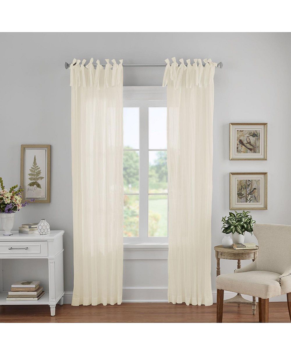 Elrene Home Fashions Jolie Semi-Sheer Tab Top Window Curtain