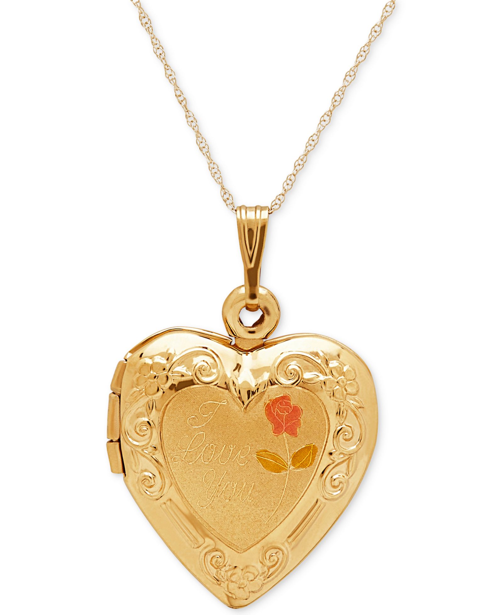 Подвеска-кулон с гравировкой сердца 18" в 10k Gold