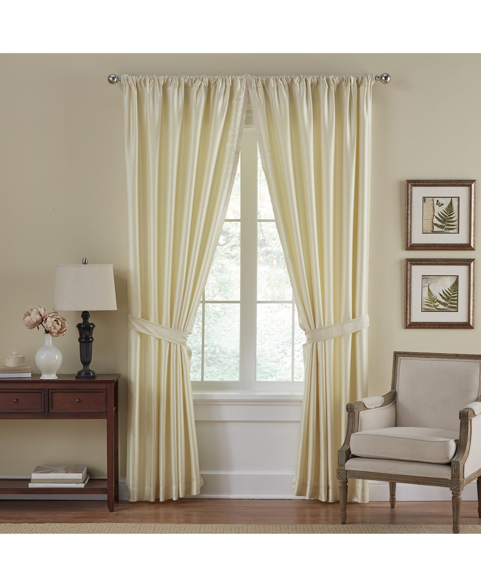 Elrene Home Fashions Versailles Faux Silk Blackout Window Curtain