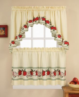 CHF Red Delicious 36" Window Tier & Swag Valance Set