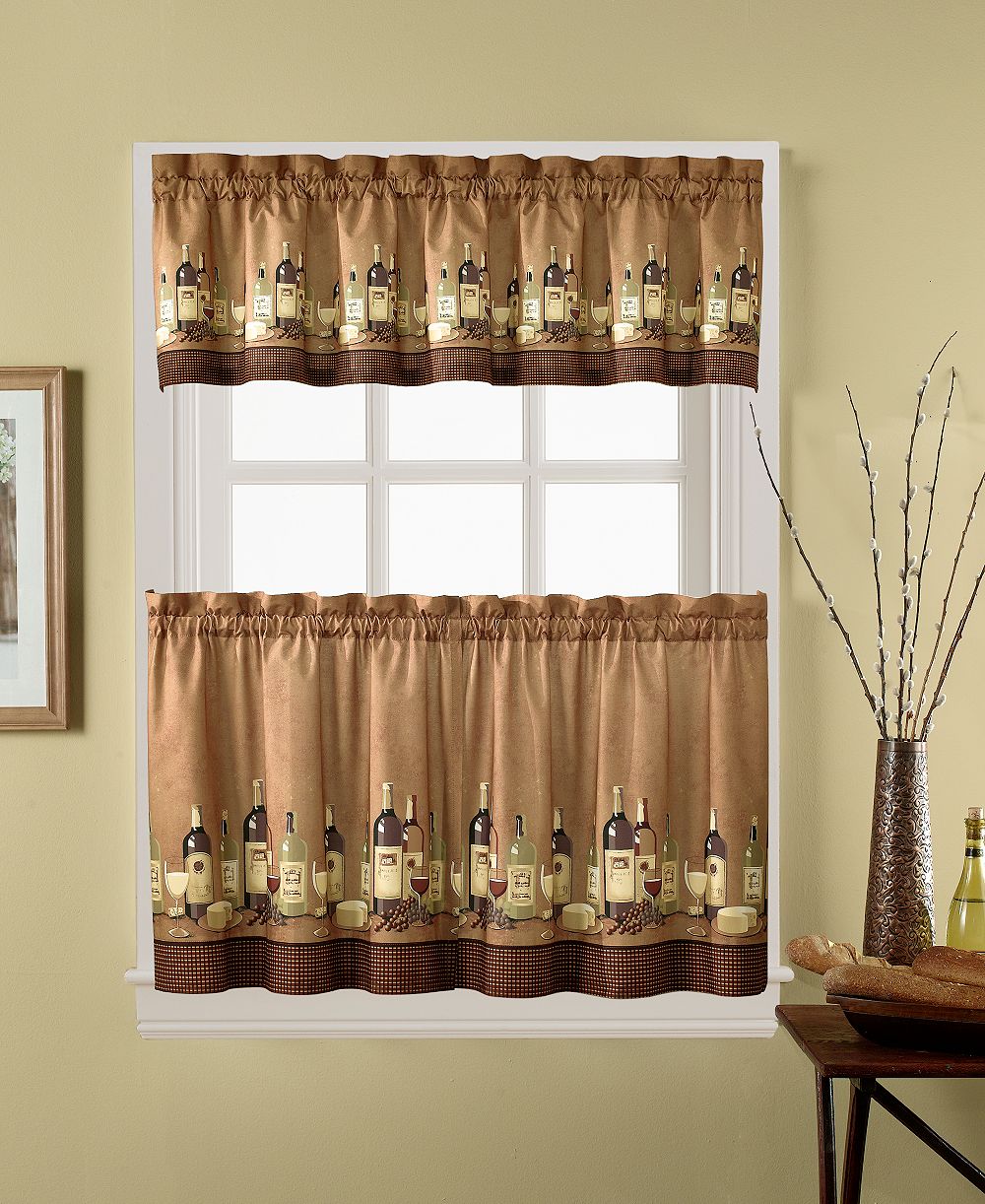 CHF Wines 36" Window Tier & Valance Set
