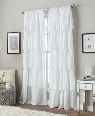 Curtainworks Ruffled Rod Pocket Single Curtain Panel, 42" x 63"