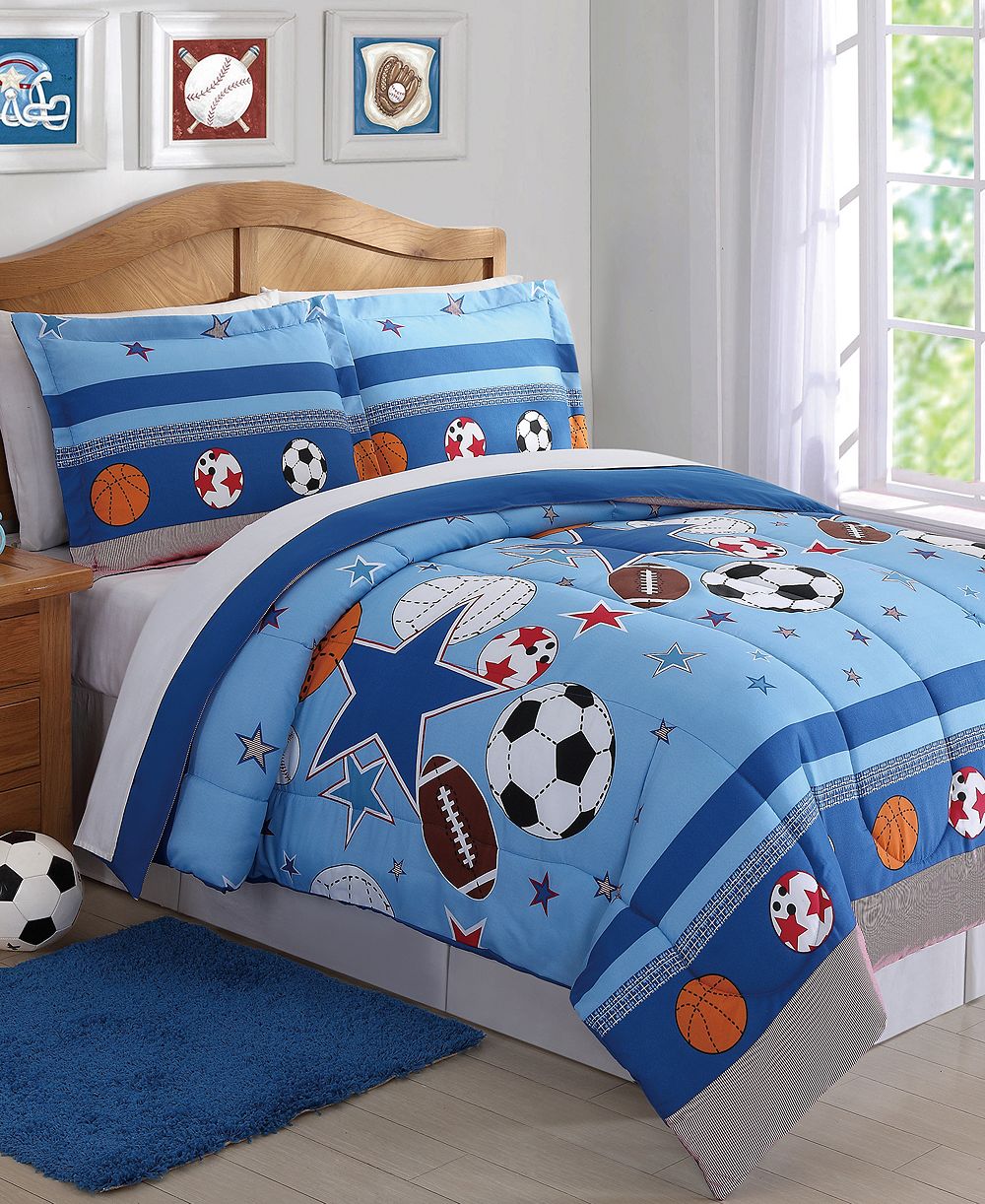 Детский обратимый комплект из 2 одеял My World Kids Sports & Stars, Twin
