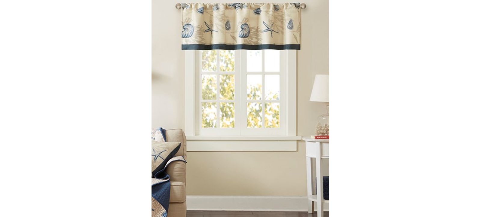 Занавеска Madison Park Cotton Seashell Printed, 18-inch