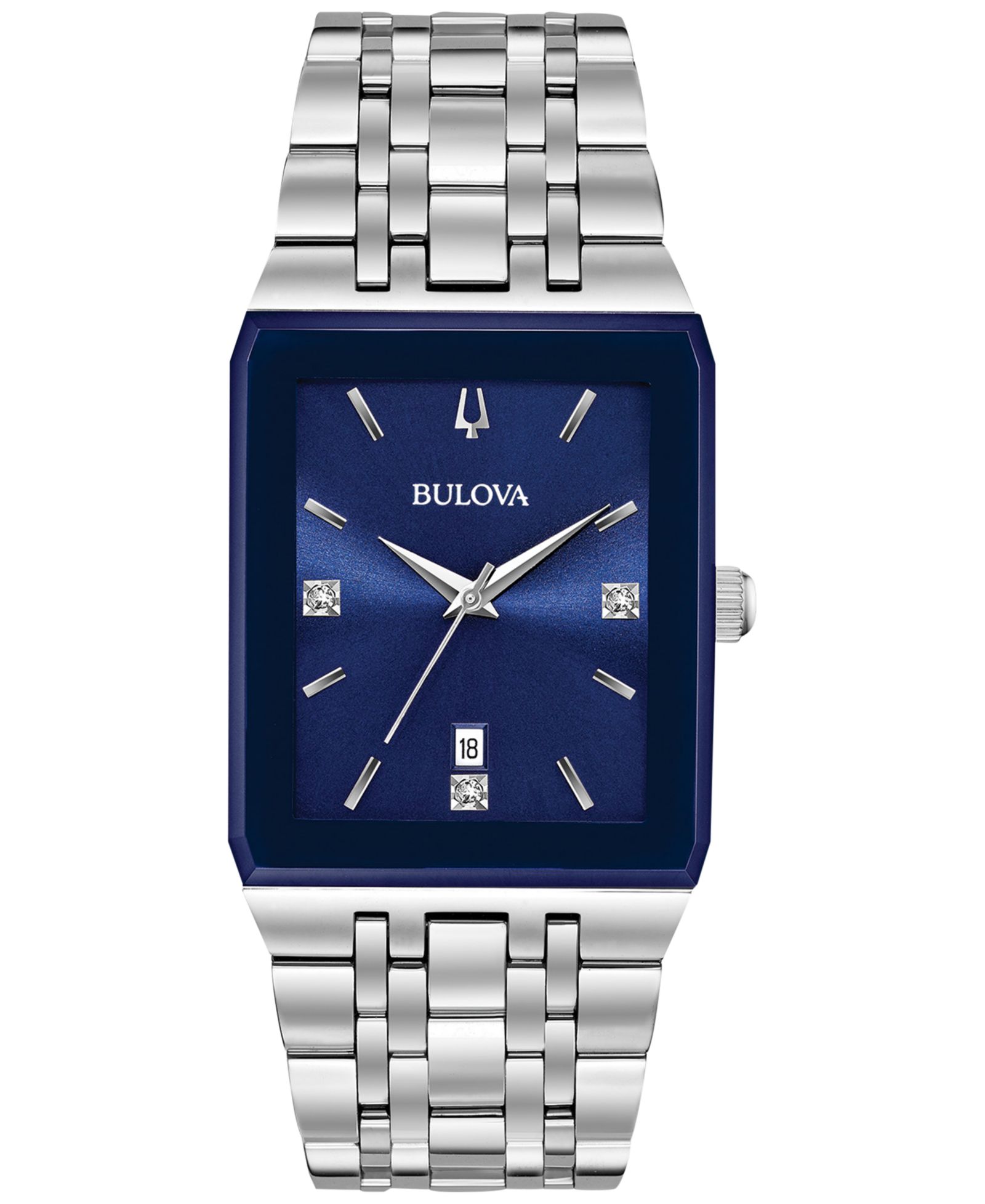 Мужские часы Bulova Futuro Diamond-Accent Stainless Steel Bracelet 31x45mm