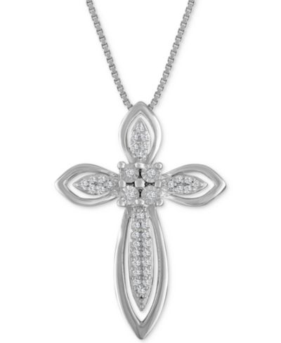 Подвеска-кулон Diamond Fancy Cross в стерлинговом серебре (1/10 ct. t.w.)