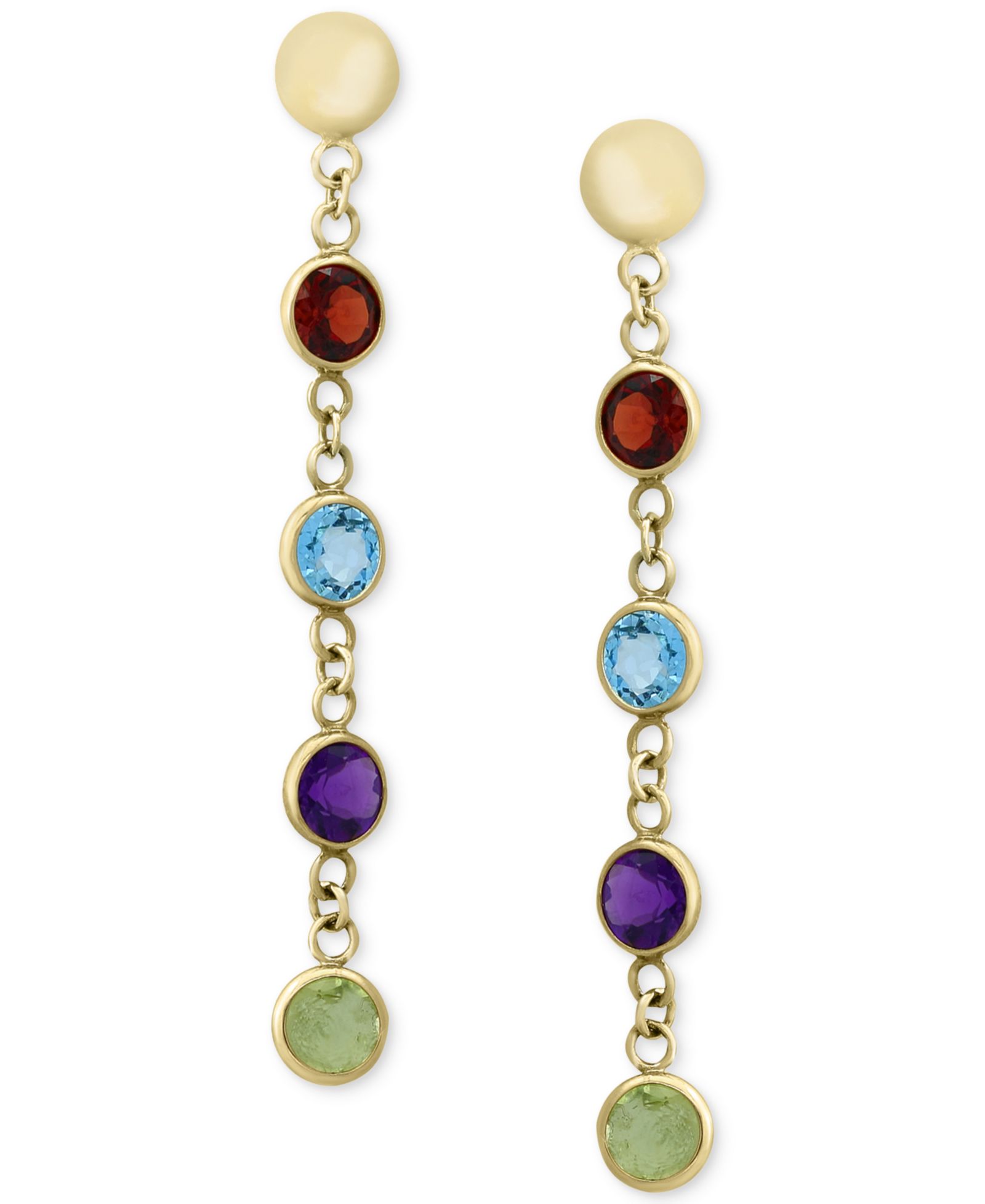 Серьги EFFY® Multi-Gemstone Drop (2-1/5 ct. t.w.) в 14k Gold