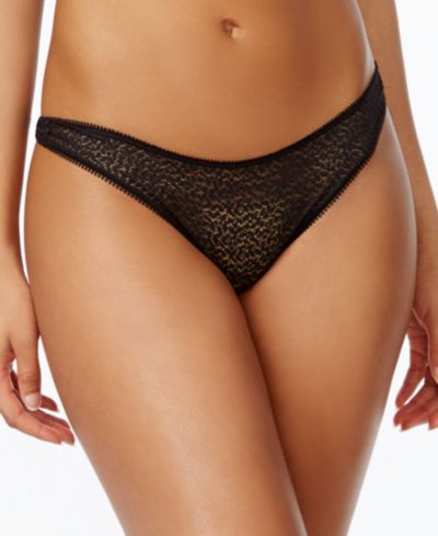 DKNY Modern Lace Satin-Trim Thong Underwear DK5013