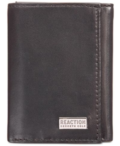 Kenneth Cole Reaction Men's Nappa Leather Extra-Capacity Tri-Fold Wallet
