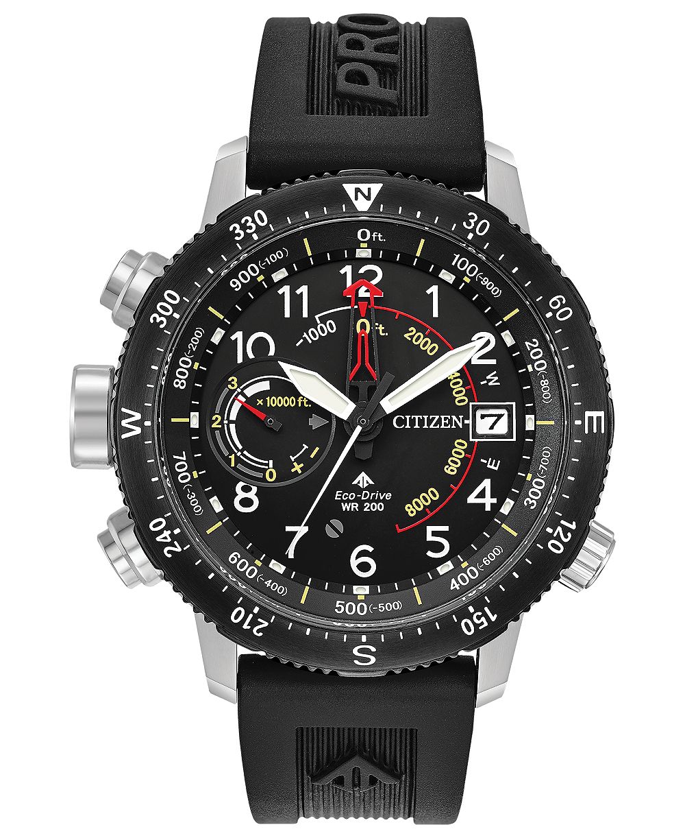 Citizen Men's Promaster Altichron часы на черном резиновом ремешке, 46mm