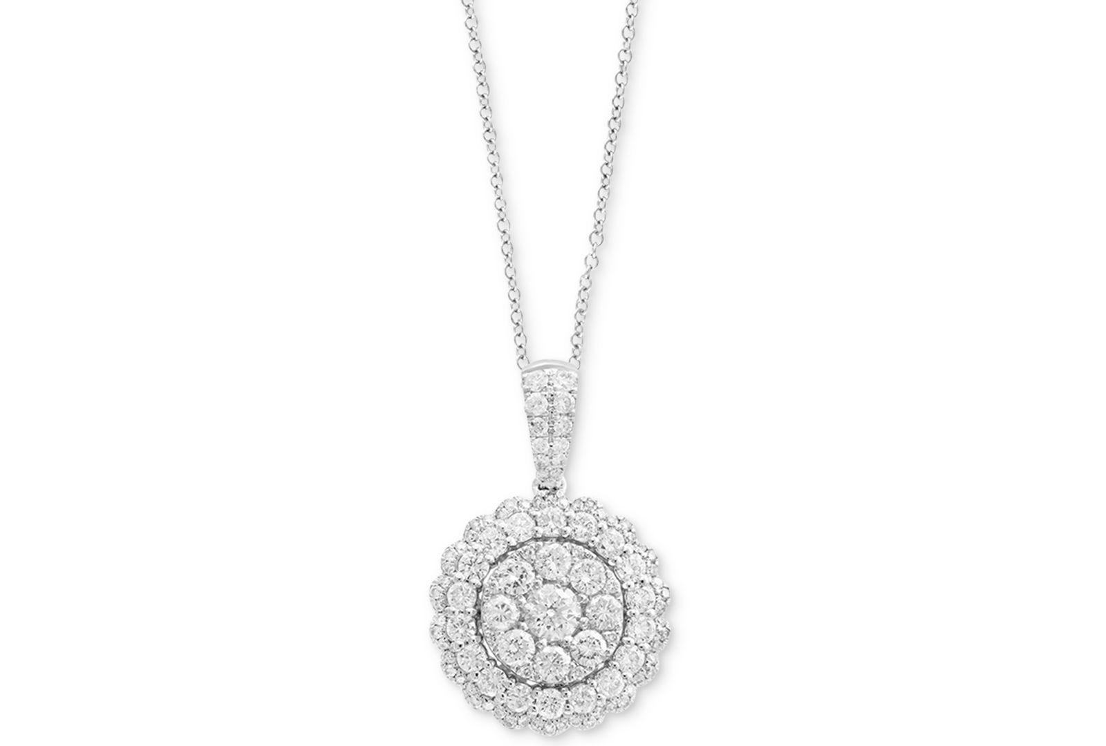 Подвеска EFFY® Halo Cluster в 14k White or Yellow Gold