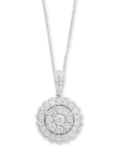 Подвеска EFFY® Halo Cluster в 14k White or Yellow Gold