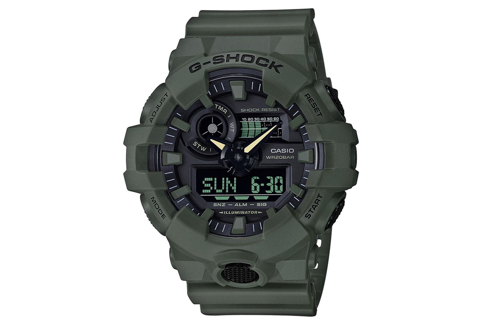 G-Shock Men's Analog-Digital Green Resin Strap Watch 53mm