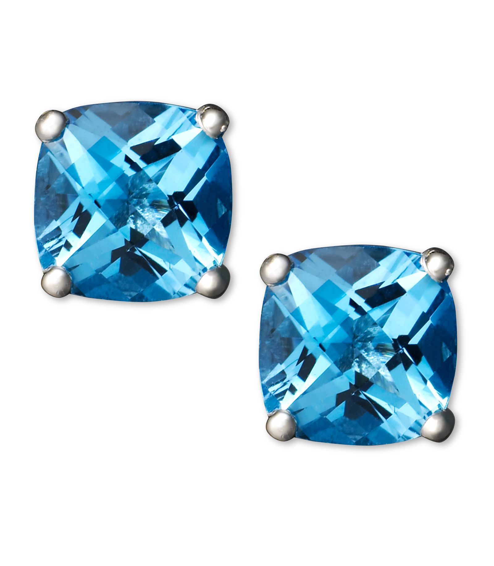 Серьги-гвоздики Amethyst (1-3/4 ct. t.w.) Cushion в 14k белом золоте
