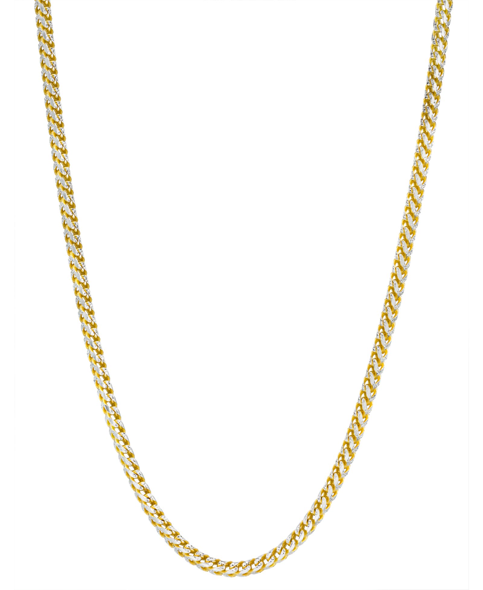 Ожерелье Italian Gold 24" Two-Tone Franco Chain 14k Gold-Plated & Sterling Silver