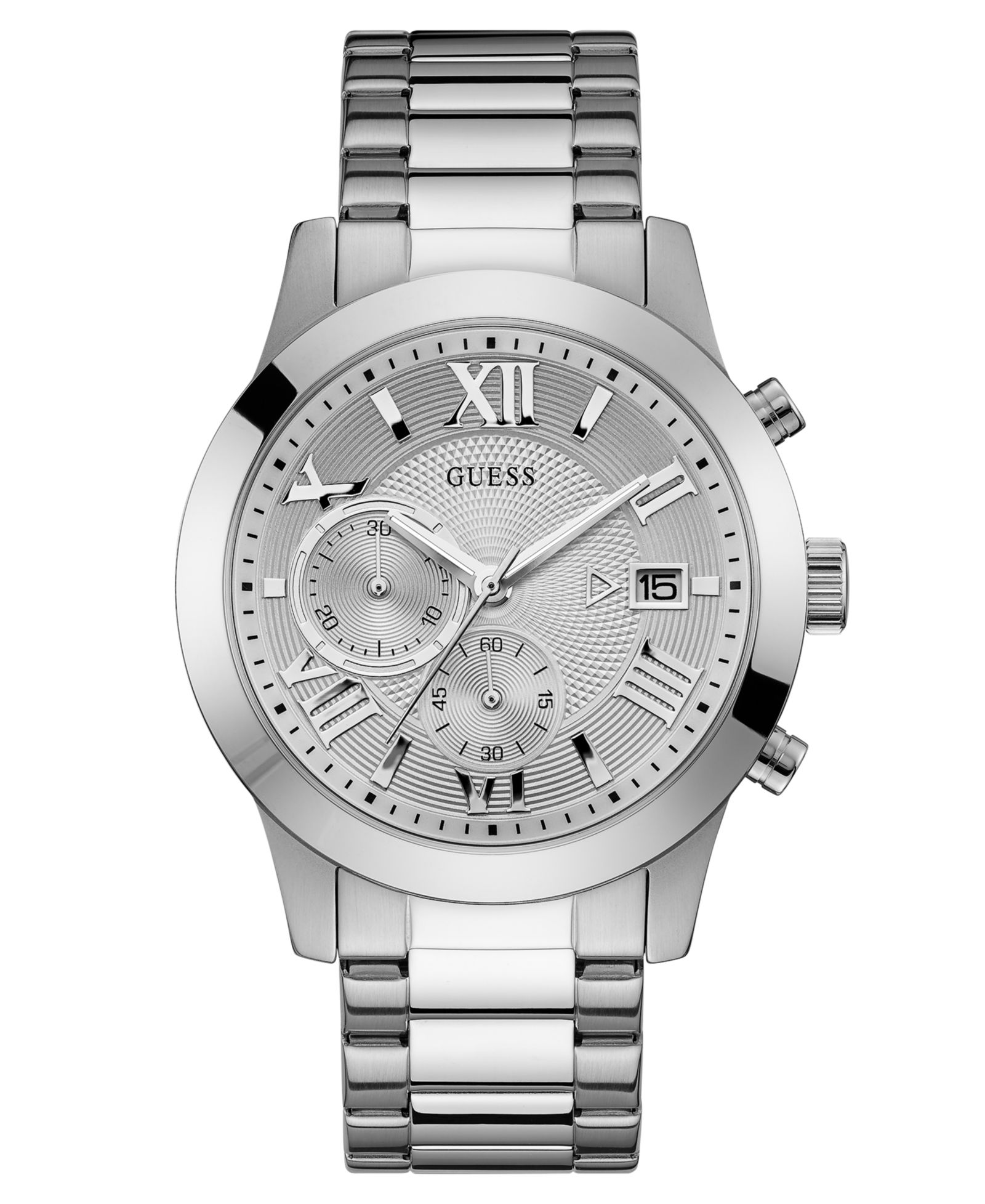 GUESS Men's Chronograph Stainless Steel Bracelet Watch 45mm